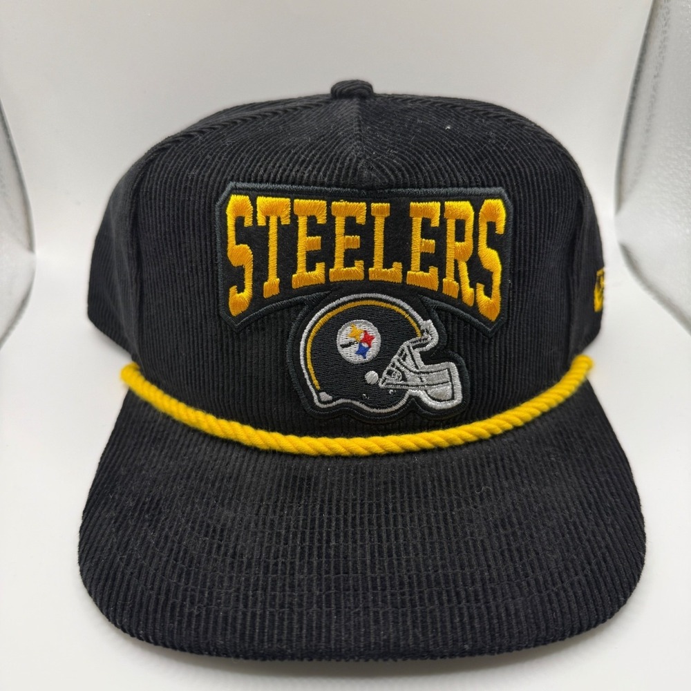 New Era Pittsburgh Steelers Snapback‎ Cap The Golfer Corduroy Black & Yellow